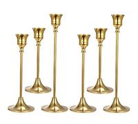 Anndason Lot de 6 bougeoirs dorés pour décoration d'intérieur, Mariage, dîner, fête, Anniversaire