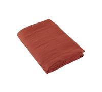 Anne de Solène - Drap Plat 240x310cm - Lina - Terracotta - 100% Pur Lin Lavé - Style Authentique & Froissé Chic - Finition Parement 8 cm - Lit 2 Personnes - Repassage Facile - Lavable 60°C