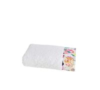 Anne de Solène - Serviette - Éponge Bouclette 100% Coton Peigné 550 g/m² - Collection Paris Rio 50x100 cm - Blanc Jaune Rose Violet - Motifs Floraux & Énergie Estivale - Lavable à 60°C