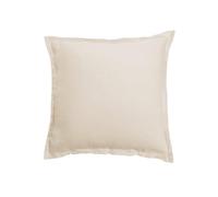 Anne de Solène - Taie d'oreiller 50x75cm - Lina - Beige Naturel - 100% Pur Lin Lavé - Uni - Style Froissé Authentique - Chic Élégant - Finition Parement 5 cm - Lavable 60°C