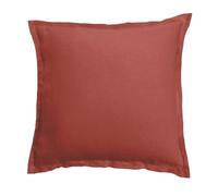 Anne de Solène - Taie d'oreiller 50x75cm - Lina - Terracotta - 100% Pur Lin Lavé - Uni - Style Froissé Authentique - Chic Élégant - Finition Parement 5 cm - Lavable 60°C