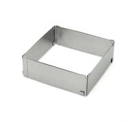 Anneau à gâteau rectangulaire réglable en acier inoxydable - Cadre de cuisson de 10,1 à 27,9 cm pour gâteaux et desserts - pour moule à pâtisserie robuste rectangulaire pour boulangers amateurs (15,2