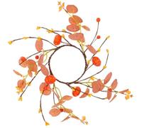 Anneau de Bougie Citrouille Automne Ambiance Halloween Décoratif | Plastique, Silk Fabric, Fer, Écume, à Poser Table, pour Porte ou Mur