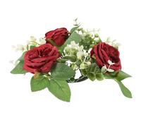 Anneau de Bougie de Fleur, Roses Artificielles pour Table | Soie de Fleur, Usage Polyvalent pour Mur ou Porte, Style Romantique, Fête Halloween