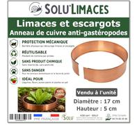 Anneau de Cuivre Anti-Limaces et Escargots SOLU'LIMACES - Ø17 cm - Barrière Physique Réutilisable - Protection des Salades, Fraisiers, Aromatiques, Potager et Fleurs - sans Produit Chimique