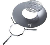 Anneau de grill + Grille + Plaque de support | Rond | Motifs de taureaux | Acier | Plancha, dimensions : 55 cm. Anneau de grill + Grille + Plaque de support