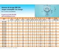 ANNEAU DE LEVAGE ZINGUÉ ESTAMPILLÉ MALE Ø20MM- ALZ020
