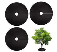 Anneau de paillage non tissé - 71,1 / 91,4 cm - Tapis circulaire réutilisable pour contrôle des mauvaises herbes - Protection des racines pour aménagement paysager et jardinage - Noir - M - Lot de 3