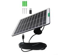 Anneau de panneau solaire 5 W pour appareils photo Eufy et caméras, module de charge USB 5 V avec câble, sonnette de sécurité polycristalline résistante aux intempéries (noir)