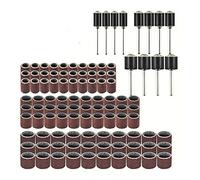 Anneau de ponçage abrasif rotatif de 102 pièces comprenant anneau de sable 90 pièces et tambour de sable 12 pièces pour outil rotatif Dremel