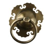 Anneau de Porte en Laiton Style Chinois Rétro, Heurtoir Vintage | Aspect Patiné Antique, Installation Facile, Compatible Meubles, Placards, Portes D’entrée et Cuisines