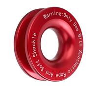 Anneau de Récupération de Treuil, Anneau de Récupération de Treuil en Aluminium de 41 000 LB pour Manille Souple de 7/16 Po 1/2 Po avec Corde de 3/16 Po 1/4 Po 3/8 Po(Rouge)