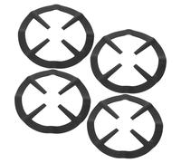 Anneau de Support pour Cuisinière à Gaz, Noir 4 Pièces en Acier Inoxydable | Réducteur pour Cafetière, Support de Grille de Brûleur, Chauffage Rapide, Surface Stable, Lot de 4 Pièces