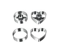 Metaltex anneau en inox et les emporte-pièces en forme de coeur double-set de 4-argent Argent G