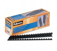 Anneau plastique à relier fellowes dos rond capacité 55f 10mm diamètre 300mm longueur coloris noir boîte 100 unités