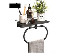 Anneau porte-serviette antirouille sans perçage Finition mate Étanche Ensemble d'accessoires de salle de bain Rond 22,4 cm