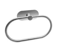 Anneau porte-serviette auto-adhésif, nickel brossé, support de serviette ovale en acier inoxydable, sans perçage, accessoire moderne pour salle de bain et cuisine