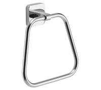 Anneau porte-serviette Tonga, porte-serviette en acier inoxydable et chrome, fixation par vis ou ruban adhésif double face, chromé, 17 x 4,6 x 16 cm