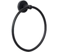 Anneau porte-serviettes Bravat Varuna 778499 noir mat, à coller/visser