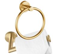 Anneau Porte-Serviettes et Porte-Papier Toilette, Ensemble de 2 pièces de matériel de Salle de Bain, en Acier Inoxydable, Porte-Serviettes et Porte-Papier Toilette, Accessoires de Salle de Bain Or