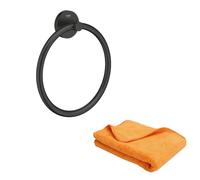 Anneau porte serviettes GROHE Start noir mat + microfibre