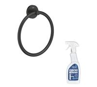 Anneau porte serviettes GROHE Start noir mat + nettoyant GrohClean