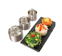 Anneau rond en acier inoxydable for Mousse à gâteau, avec couvercle, outil de décoration de gâteau, pâtisserie, moule à Mousse, boule de riz, machine à Sushi, outil de cuisine(4 PCS)