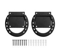Anneaux d'attache pour Chevaux, 2 Pièces, Acier Solide Noir, 11,5x12,5 cm - Fixation Facile, Durable, Idéal pour Écurie et Clôture