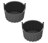 Anneaux de Cuisction Silicone Réutilisables pour Friteuse - Moules à Muffins pour anglais et Crêpes - Design Ergonomique 9cm(gray)