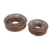 Anneaux de plantes en osier naturel résistant aux intempéries - 2 bacs à plantes ronds de 30, 38 cm comme panier à fleurs pour l'extérieur - Grands paniers de fleurs comme bac à fleurs ou bijoux