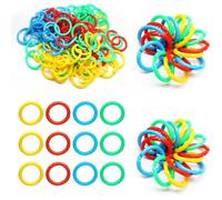 Anneaux de Reliure Plastique Colorés, Fermeture Flexible 20 mm, Lot de 120 pour Feuilles Mobiles et Porte-clés