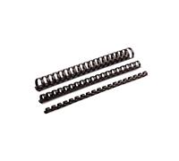 Anneaux de reliure plastique Fellowes 5348504, Noir, Capacité 200 feuilles, Diamètre 6 mm, Compatible 21 boucles, Pack de 50 unités