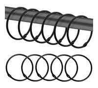 Anneaux De Rideau En Métal De Qualité Supérieure - Lot De 24, 50 Mm, Noir/Doré, Crochets Durables Pour Rideaux De Douche Et De Fenêtre