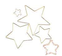 Anneaux En Métal Pour Artisanat,4 Pièces Ornements Étoile à Cinq Branches | Attrape-Rêves Pentagramme Cœur Anneaux En Fer,Pour Mariage Fête Maison Extérieur Projet Artistique Couronne Adulte Enfant