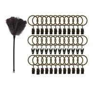Anneaux Pour Rideaux, Clips Pour Fenêtre Et 1 Plumeau En Plumes D'autruche, 36 Pièces