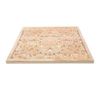 Anneome Applique Décorative en Bois Sculpté Carrée, Style Français Vintage | Panneau Ajouré Marron, Grain Visible, pour Armoire et Placard, Montage DIY Facile