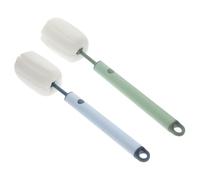 Anneome Brosse Éponge Nettoyante Long Manche Extensible, Lot 2 Pièces Vert et Bleu, Mousse Douce Réutilisable, Outil de Nettoyage pour Biberon, Verre, Tasse, Usage Domestique