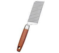 Anneome Couteau et Coupe-pommes de Terre Ondulées en Acier Inoxydable Lame Ondulée Manche en Bois, Trancheuse à Légumes pour Découpe Frite