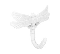 Anneome Crochet mural décoratif en métal blanc avec motif libellule, style vintage, set de 1, conçu pour cintre et utilisation décorative dans espaces intérieurs