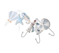 Anneome Crochets muraux océaniques Crochet mural de style méditerranéen 6PCS pour salle de bain et hall, motif étoile de mer et coquille Saint-