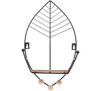 Anneome Étagère Flottante de Style Nordique en Fer et Bois pour décoration intérieure, Salon, Chambre à Coucher ou entrée, Petite étagère Murale Noire