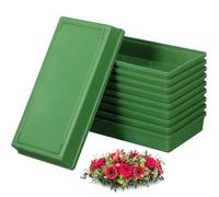 Anneome Lot de 10 en Mousse Floral, Plateau de Boue Floral en Vert, Grosse Capacité, pour Mariages et Fêtes, Plateau Doree