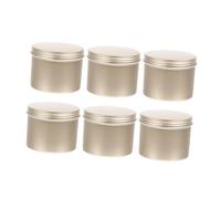 Anneome Lot de 6 Boîtes de Rangement en Aluminium 120 Ml, 65x50 Mm, Boîte à Thé Scellée Filetage, Finition Or Mat, pour Bougies, Épices et Feuilles de Thé, Conteneur de Stockage