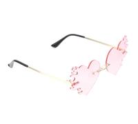Anneome Lunettes de soleil Party Fire Verres à flamme de fête cœur rose métal et PC 1 paire pour holiday party et photo prop
