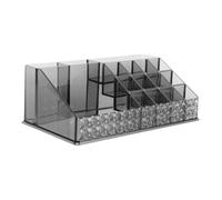 Anneome Organiseur de Cosmétiques Acrylique Noir Transparent Boîte de Rangement Compartimentée pour Démaquillants et Maquillage Support Compact pour Gloss à et Accessoires de Beauté