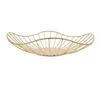 Anneome Panier à Fruits en Métal Doré Corbeille Ajourée en Fer Grosse Capacité Solution de Rangement Simple et Chic pour Bureau ou Pique-niques