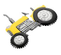 Anneome Plaque Murale Décorative Tracteur en Métal Jaune 3d, Ornement Artisanal en Fer Forgé, Décoration Murale Intérieure et Extérieure pour Jardin, Salon, Bureau, Présent Tracteur