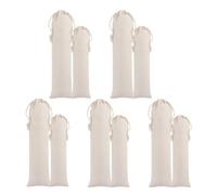 Anneome Sacs de rangement à cordon en coton et lin lot de 10 pour couverts et baguettes - pochettes portables et faciles à nettoyer pour pique- et école