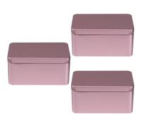 Anneome Sarah Miller Lot de 3 boîtes à pain croustillant en fer - Organiseur - Boîte de rangement pour bougies, cosmétiques, cosmétiques - Rouge