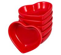 Anneome Set de 6 Assiettes Cœur en Céramique, Récipient à Sauce Polyvalent, Compatible Lave-vaisselle et Congélateur, pour Servir Vinaigre Fête des Mères